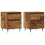 Mesitas de noche 2 uds madera ingeniería envejecida 40x35x50 cm by , Nightstands - Ref: Foro24-857397, Price: 83,49 €, Discou...