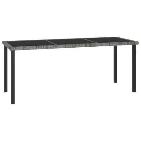 Mesa de comedor para jardín ratán sintético gris 180x70x73 cm de vidaXL, Mesas de jardín - Ref: Foro24-315119, Precio: 150,16...