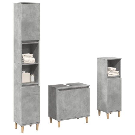 Set muebles de baño 2 piezas madera contrachapada gris hormigón de , Muebles de baño - Ref: Foro24-3324947, Precio: 152,31 €,...