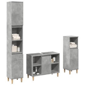 Set muebles de baño 2 piezas madera contrachapada gris hormigón de , Muebles de baño - Ref: Foro24-3324951, Precio: 164,21 €,...