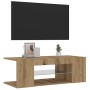 Mueble de TV luces LED madera roble artisan 90x39x30 cm de , Muebles TV - Ref: Foro24-856326, Precio: 54,56 €, Descuento: %