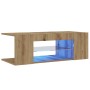 Mueble de TV luces LED madera roble artisan 90x39x30 cm de , Muebles TV - Ref: Foro24-856326, Precio: 54,56 €, Descuento: %