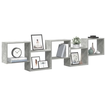 Estante cubo de pared 5 compartimentos madera gris hormigón de , Estantes y estanterías - Ref: Foro24-859998, Precio: 52,37 €...