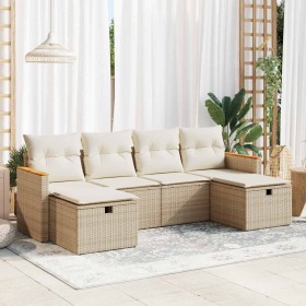 Juego de sofás jardín con cojines 6 pzas ratán sintético beige de , Conjuntos de jardín - Ref: Foro24-3325943, Precio: 422,81...