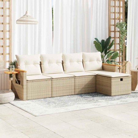 Juego de sofás jardín con cojines 5 pzas ratán sintético beige de , Conjuntos de jardín - Ref: Foro24-3325957, Precio: 393,17...