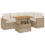 Set sofás jardín y cojines 6 pzas ratán sintético acacia beige de , Conjuntos de jardín - Ref: Foro24-3327488, Precio: 474,83...