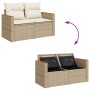 Set sofás jardín y cojines 7 pzas ratán sintético acacia beige de , Conjuntos de jardín - Ref: Foro24-3327495, Precio: 530,13...