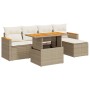 Set sofás jardín y cojines 6 pzas ratán sintético acacia beige de , Conjuntos de jardín - Ref: Foro24-3327474, Precio: 440,08...