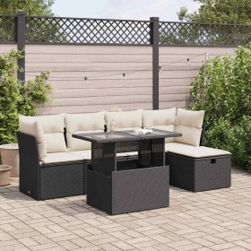 Set de sofás de jardín 6 piezas y cojines ratán sintético negro de , Conjuntos de jardín - Ref: Foro24-3327766, Precio: 390,6...