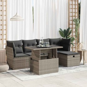 Set de muebles de jardín 6 pzas y cojines ratán sintético gris de , Conjuntos de jardín - Ref: Foro24-3327770, Precio: 397,99...