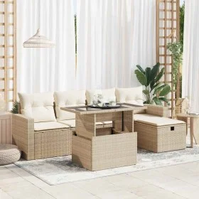Juego de sofás jardín con cojines 6 pzas ratán sintético beige de , Conjuntos de jardín - Ref: Foro24-3327808, Precio: 474,77...