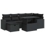 Set de sofás de jardín 7 pzas con cojines ratán sintético negro de , Conjuntos de jardín - Ref: Foro24-3327815, Precio: 524,2...