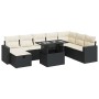 Set de sofás de jardín con cojines 9 pzas ratán sintético negro de , Conjuntos de jardín - Ref: Foro24-3327836, Precio: 570,0...