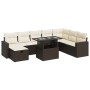 Set de sofás de jardín 9 pzas y cojines ratán sintético marrón de , Conjuntos de jardín - Ref: Foro24-3327843, Precio: 633,07...