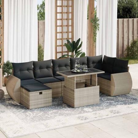 Set de sofás de jardín 8 pzas y cojines ratán sintético gris de , Conjuntos de jardín - Ref: Foro24-3327912, Precio: 607,52 €...