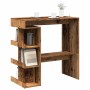 Mesa de bar con estante madera envejecida 100x48x101,5 cm de , Mesas de cocina y de comedor - Ref: Foro24-856758, Precio: 92,...