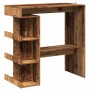 Mesa de bar con estante madera envejecida 100x48x101,5 cm de , Mesas de cocina y de comedor - Ref: Foro24-856758, Precio: 92,...