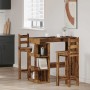 Mesa de bar con estante madera envejecida 100x48x101,5 cm de , Mesas de cocina y de comedor - Ref: Foro24-856758, Precio: 92,...