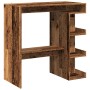 Mesa de bar con estante madera envejecida 100x48x101,5 cm de , Mesas de cocina y de comedor - Ref: Foro24-856758, Precio: 92,...