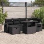 Set de sofás de jardín 7 pzas con cojines ratán sintético negro de , Conjuntos de jardín - Ref: Foro24-3327855, Precio: 529,7...