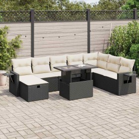 Set de sofás de jardín con cojines 9 pzas ratán sintético negro de , Conjuntos de jardín - Ref: Foro24-3327876, Precio: 575,4...