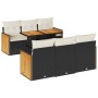 Set sofás jardín y cojines 7 pzas ratán sintético acacia negro de , Conjuntos de jardín - Ref: Foro24-3327668, Precio: 496,73...