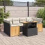 Set sofás jardín y cojines 7 pzas ratán sintético acacia negro de , Conjuntos de jardín - Ref: Foro24-3327675, Precio: 493,24...