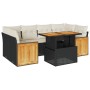 Set sofás jardín y cojines 7 pzas ratán sintético acacia negro de , Conjuntos de jardín - Ref: Foro24-3327675, Precio: 493,24...
