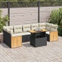 Set sofás jardín y cojines 8 pzas ratán sintético acacia negro de , Conjuntos de jardín - Ref: Foro24-3327682, Precio: 541,31...