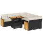 Set sofás jardín y cojines 9 pzas ratán sintético acacia negro de , Conjuntos de jardín - Ref: Foro24-3327689, Precio: 592,46...