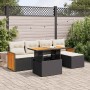 Set sofás jardín y cojines 6 pzas ratán sintético acacia negro de , Conjuntos de jardín - Ref: Foro24-3327696, Precio: 395,38...