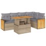 Set sofás jardín y cojines 6 pzas ratán sintético acacia beige de , Conjuntos de jardín - Ref: Foro24-3327713, Precio: 439,29...