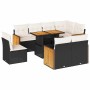 Set sofás jardín y cojines 9 pzas ratán sintético acacia negro de , Conjuntos de jardín - Ref: Foro24-3327724, Precio: 627,40...