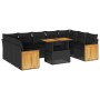 Set sofás jardín y cojines 10 pzas ratán sintético acacia negro de , Conjuntos de jardín - Ref: Foro24-3327751, Precio: 674,5...