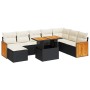 Set sofás jardín y cojines 9 pzas ratán sintético acacia negro de , Conjuntos de jardín - Ref: Foro24-3327745, Precio: 564,51...