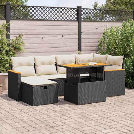 Set de sofás de jardín y cojines 8 piezas ratán sintético negro de , Conjuntos de jardín - Ref: Foro24-3328113, Precio: 458,9...