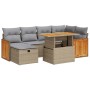 Set de sofás de jardín y cojines 8 piezas ratán sintético beige de , Conjuntos de jardín - Ref: Foro24-3328158, Precio: 492,6...