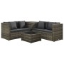 Set de muebles de jardín 4 pzas y cojines ratán sintético gris de vidaXL, Conjuntos de jardín - Ref: Foro24-313130, Precio: 5...