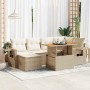 Set sofás de jardín 7 piezas y cojines ratán sintético beige de , Conjuntos de jardín - Ref: Foro24-3327173, Precio: 545,31 €...