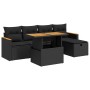 Set de sofás de jardín 6 piezas y cojines ratán sintético negro de , Conjuntos de jardín - Ref: Foro24-3328105, Precio: 437,5...