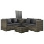 Set de muebles de jardín 4 pzas y cojines ratán sintético gris de vidaXL, Conjuntos de jardín - Ref: Foro24-313130, Precio: 5...