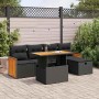 Set de sofás de jardín 6 piezas y cojines ratán sintético negro de , Conjuntos de jardín - Ref: Foro24-3328147, Precio: 407,6...