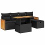 Set de sofás de jardín 6 piezas y cojines ratán sintético negro de , Conjuntos de jardín - Ref: Foro24-3328147, Precio: 407,6...