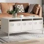 Mesa de centro acero laminado en frío blanco 101,5x50x43,5 cm de , Mesas de centro - Ref: Foro24-851273, Precio: 110,56 €, De...