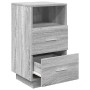 Mesilla de noche con 2 cajones gris sonoma 36x36x68 cm de , Mesitas de noche - Ref: Foro24-858588, Precio: 69,96 €, Descuento: %