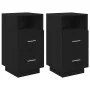 Mesillas de noche 2 uds con 2 cajones negro 36x36x68 cm de , Mesitas de noche - Ref: Foro24-858581, Precio: 103,12 €, Descuen...