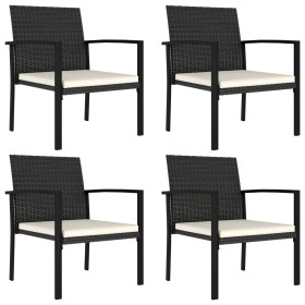 Sillas de comedor de jardín 4 unidades ratán sintético negro de vidaXL, Sillas de jardín - Ref: Foro24-315111, Precio: 131,49...