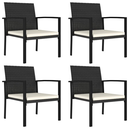 Sillas de comedor de jardín 4 unidades ratán sintético negro de vidaXL, Sillas de jardín - Ref: Foro24-315111, Precio: 131,49...
