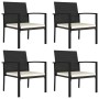 Sillas de comedor de jardín 4 unidades ratán sintético negro de vidaXL, Sillas de jardín - Ref: Foro24-315111, Precio: 131,49...