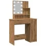 Tocador con luces LED roble artisan 86,5x35x136 cm de , Mesas - Ref: Foro24-857024, Precio: 120,49 €, Descuento: %